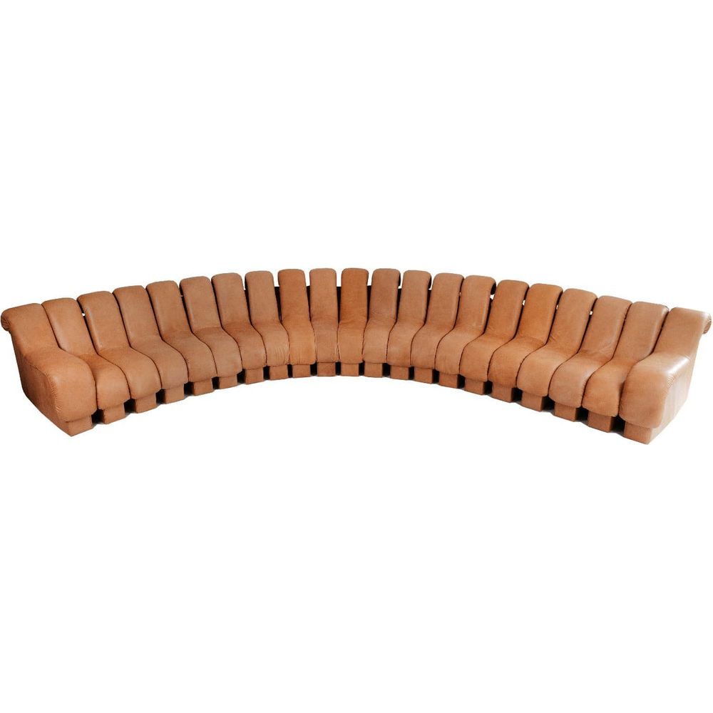 Non Stop Infinity Sofa Pieces - Leather-France & Son-FL1051LBRN-C-SectionalsBrown-Middle Element-5-France and Son