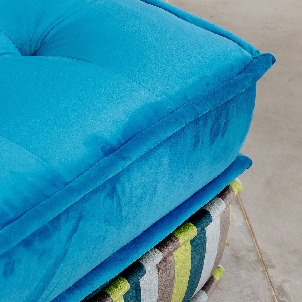 Bohemian Square Tile Ottoman