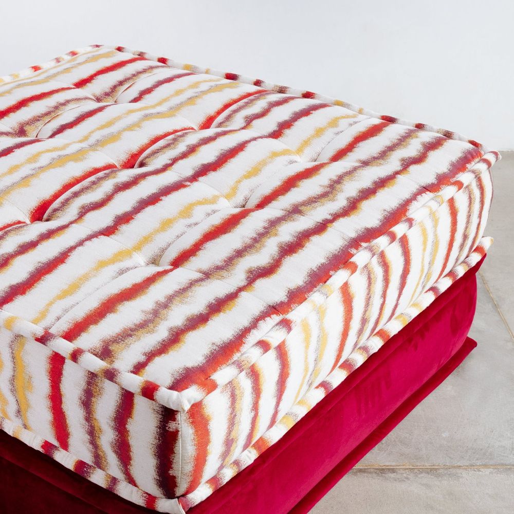 Bohemian Square Tile Ottoman