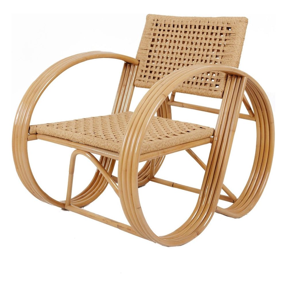 Pretzel Lounge Chair - Hand Woven-France & Son-FL1059NTRL-Lounge Chairs-1-France and Son