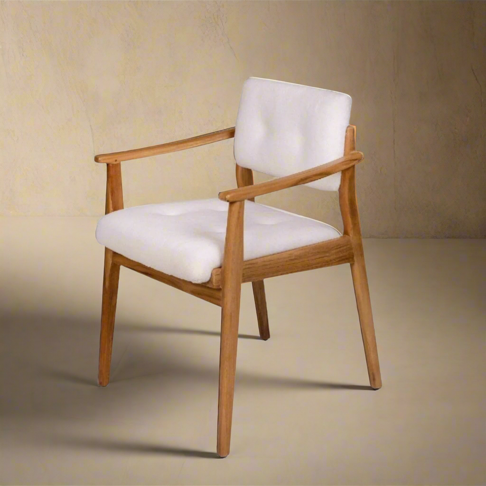 Edison Dining Arm Chair - Snow Shearling