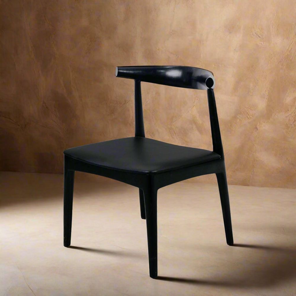 Wegner Elbow Chair - Ebony-France & Son-FL1078BKBK-Dining Chairs-1-France and Son