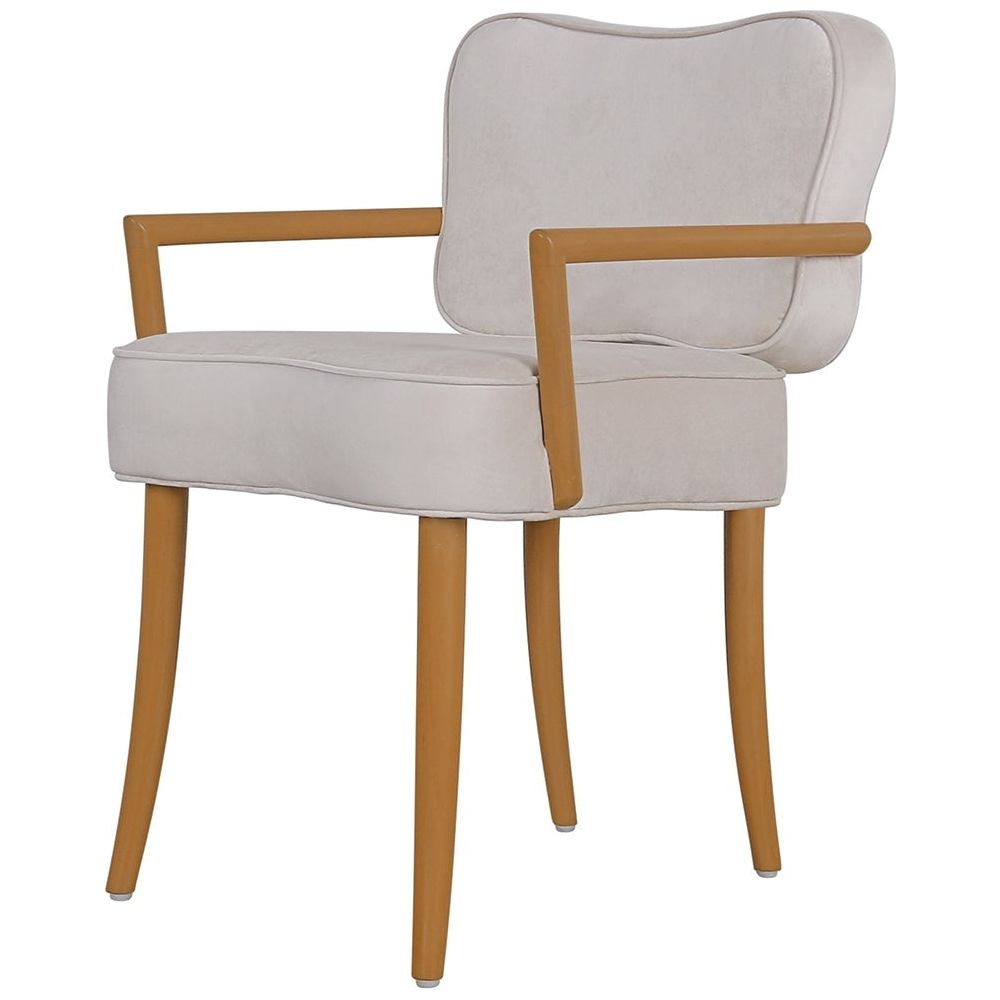 Charlotte Dining Arm Chair - Beige Velvet