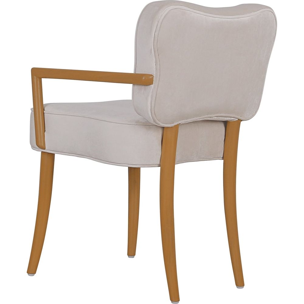 Charlotte Dining Arm Chair - Beige Velvet