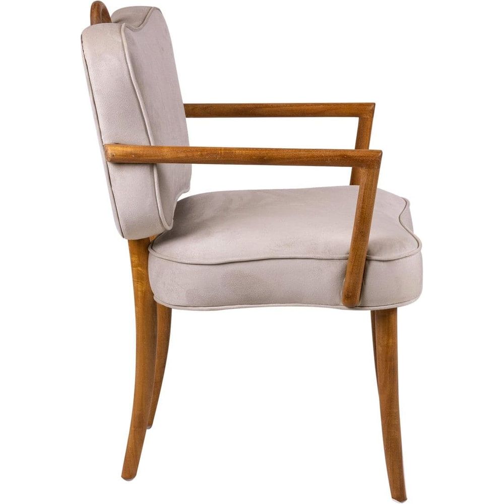 Royere Dining Arm Chair - Velvet (New Version)-France & Son-FL1087H-BGE-NEW-Dining Chairs-6-France and Son