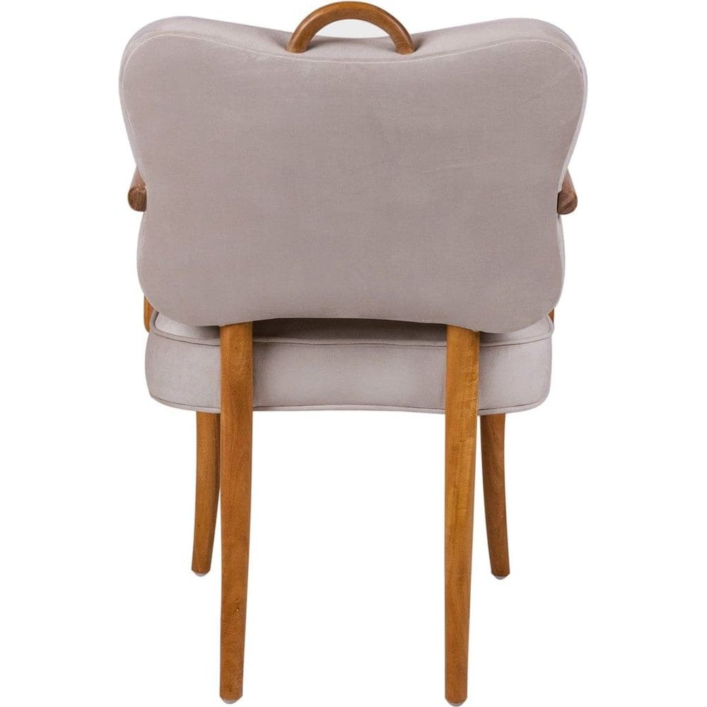 Royere Dining Arm Chair - Velvet (New Version)-France & Son-FL1087H-BGE-NEW-Dining Chairs-4-France and Son