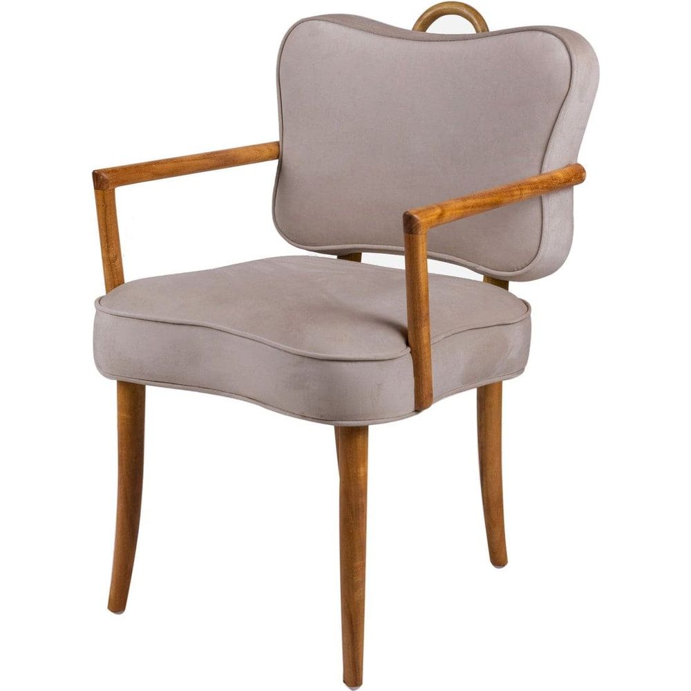 Royere Dining Arm Chair - Velvet (New Version)-France & Son-FL1087H-BGE-NEW-Dining Chairs-2-France and Son