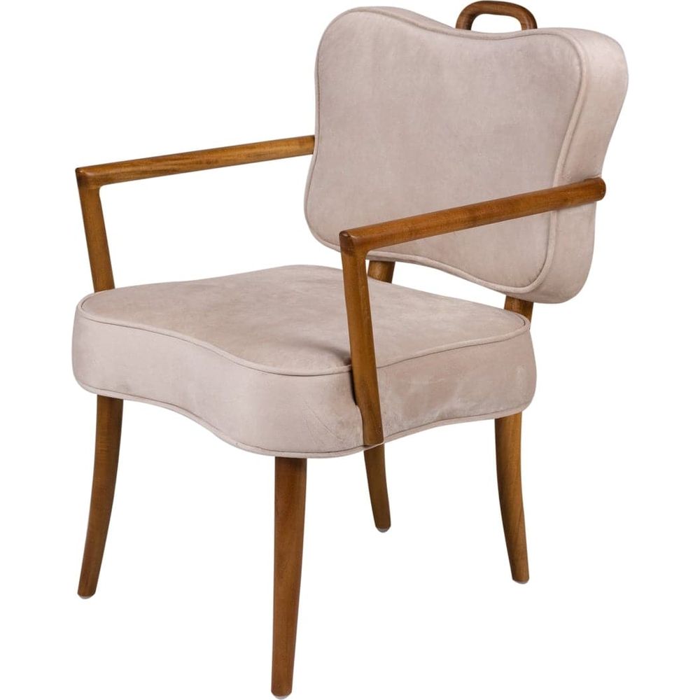 Royere Dining Arm Chair - Velvet-France & Son-FL1087H-BGE-Dining Chairs-2-France and Son