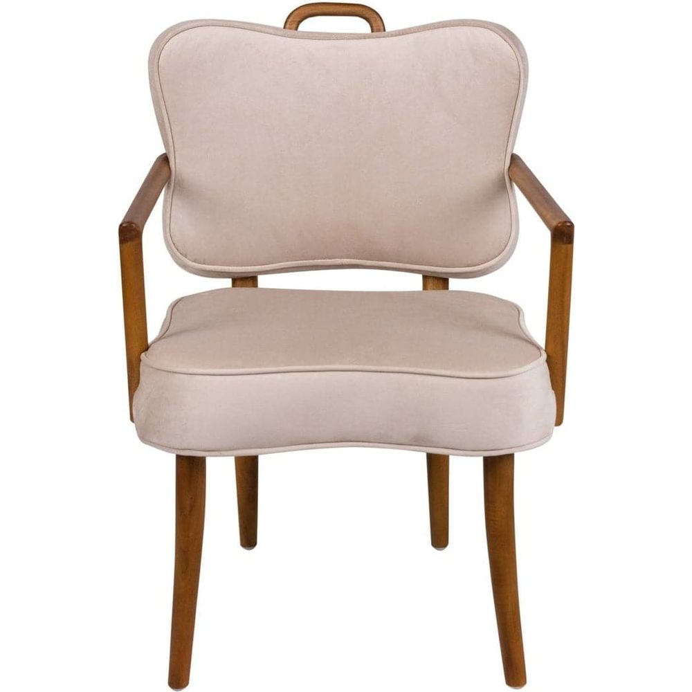 Royere Dining Arm Chair - Velvet-France & Son-FL1087H-BGE-Dining Chairs-1-France and Son