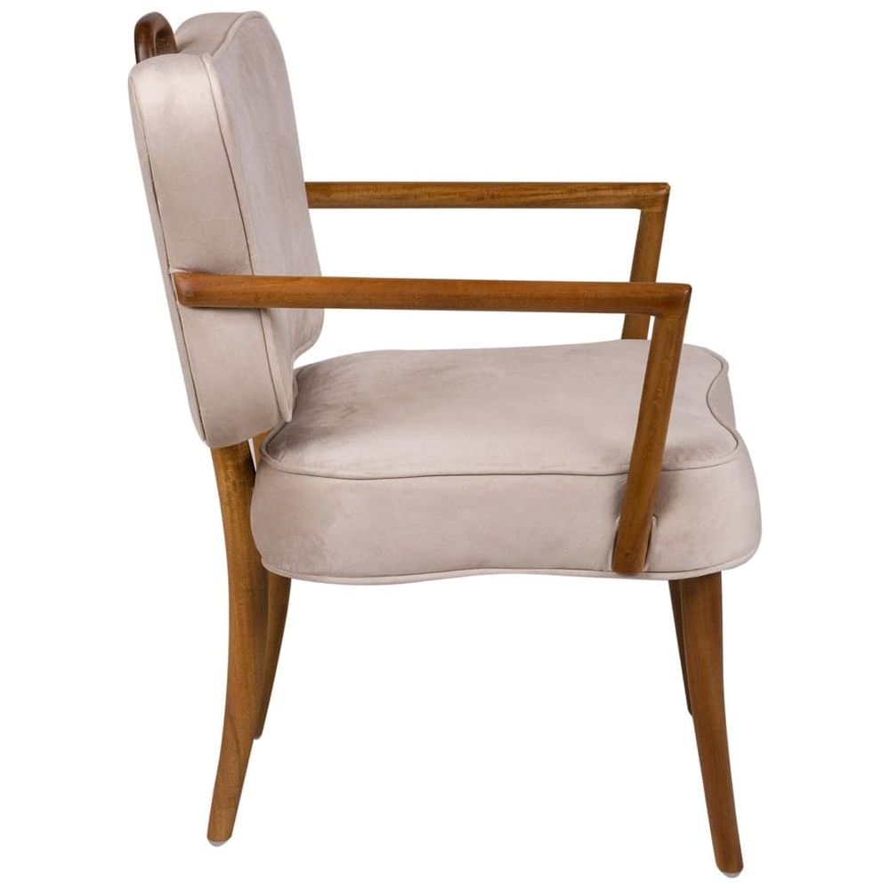 Royere Dining Arm Chair - Velvet-France & Son-FL1087H-BGE-Dining Chairs-3-France and Son