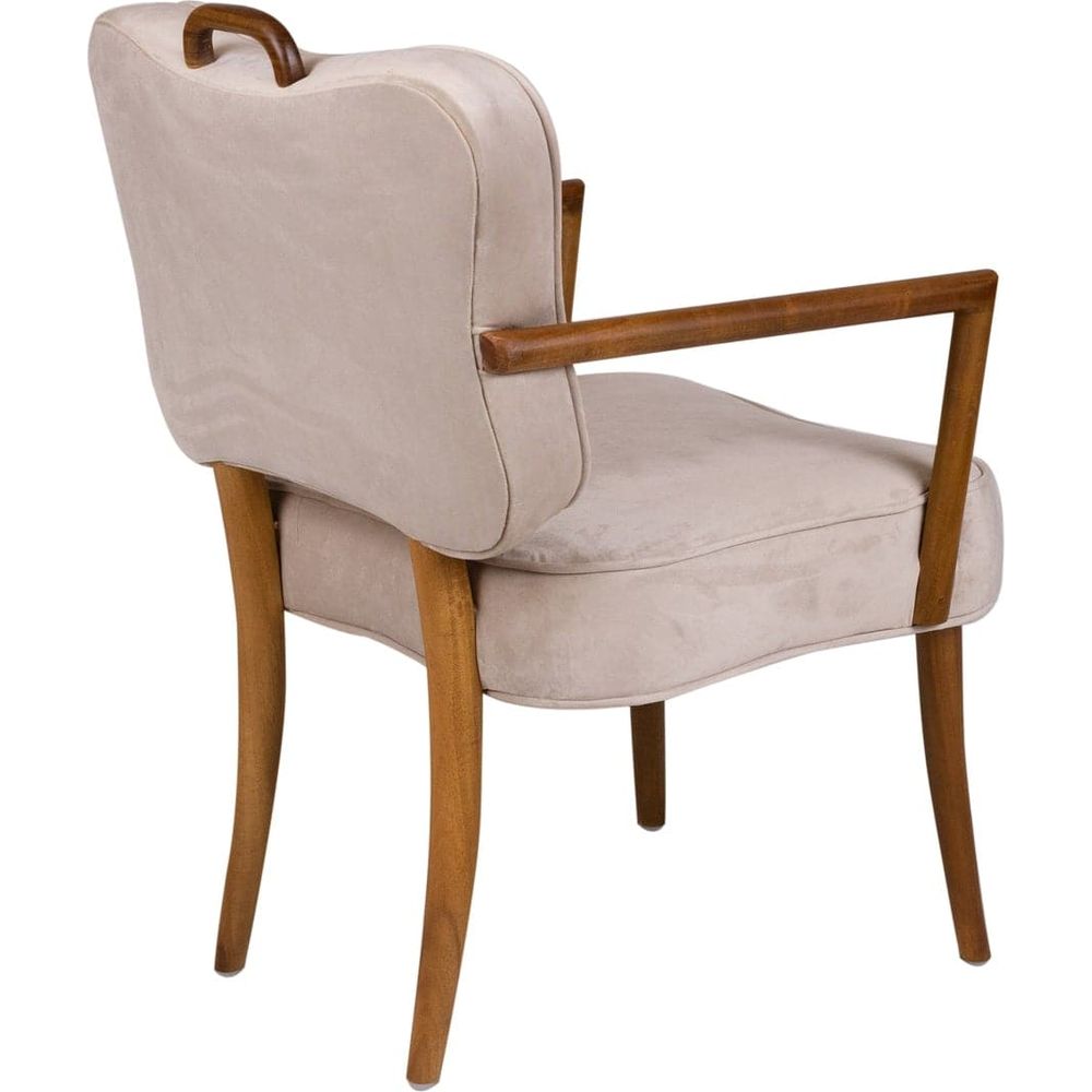 Royere Dining Arm Chair - Velvet-France & Son-FL1087H-BGE-Dining Chairs-4-France and Son