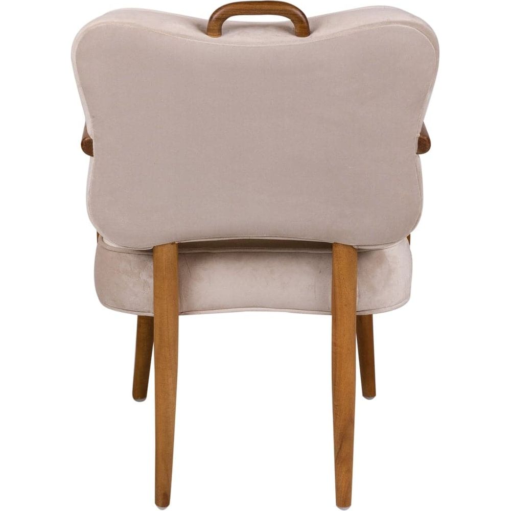 Royere Dining Arm Chair - Velvet-France & Son-FL1087H-BGE-Dining Chairs-5-France and Son