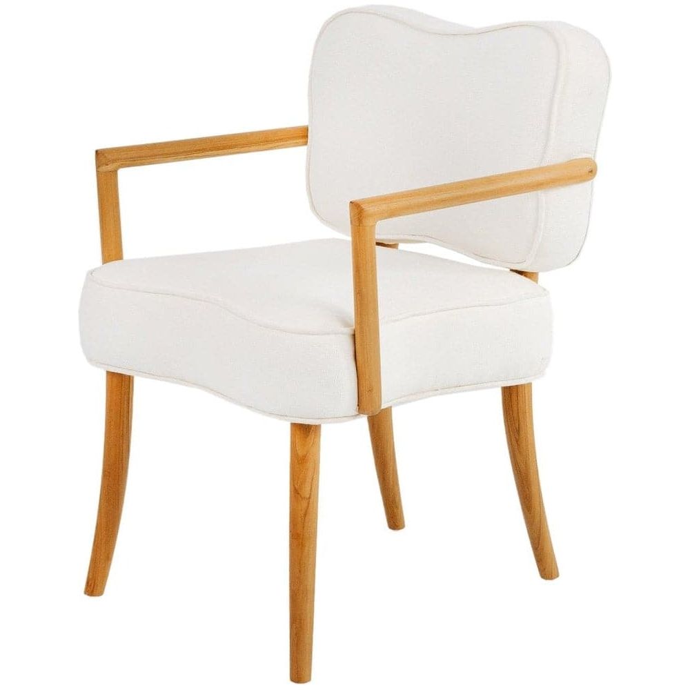 Royere Dining Arm Chair-France & Son-FL1087IVORY-Dining Chairs-1-France and Son