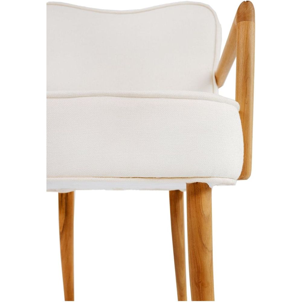 Royere Dining Arm Chair-France & Son-FL1087IVORY-Dining Chairs-5-France and Son
