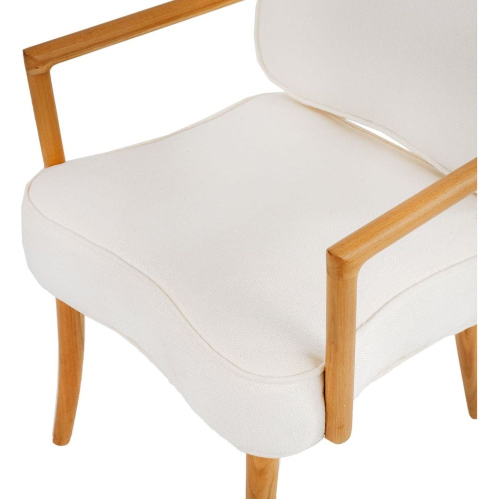 Royere Dining Arm Chair-France & Son-FL1087IVORY-Dining Chairs-7-France and Son