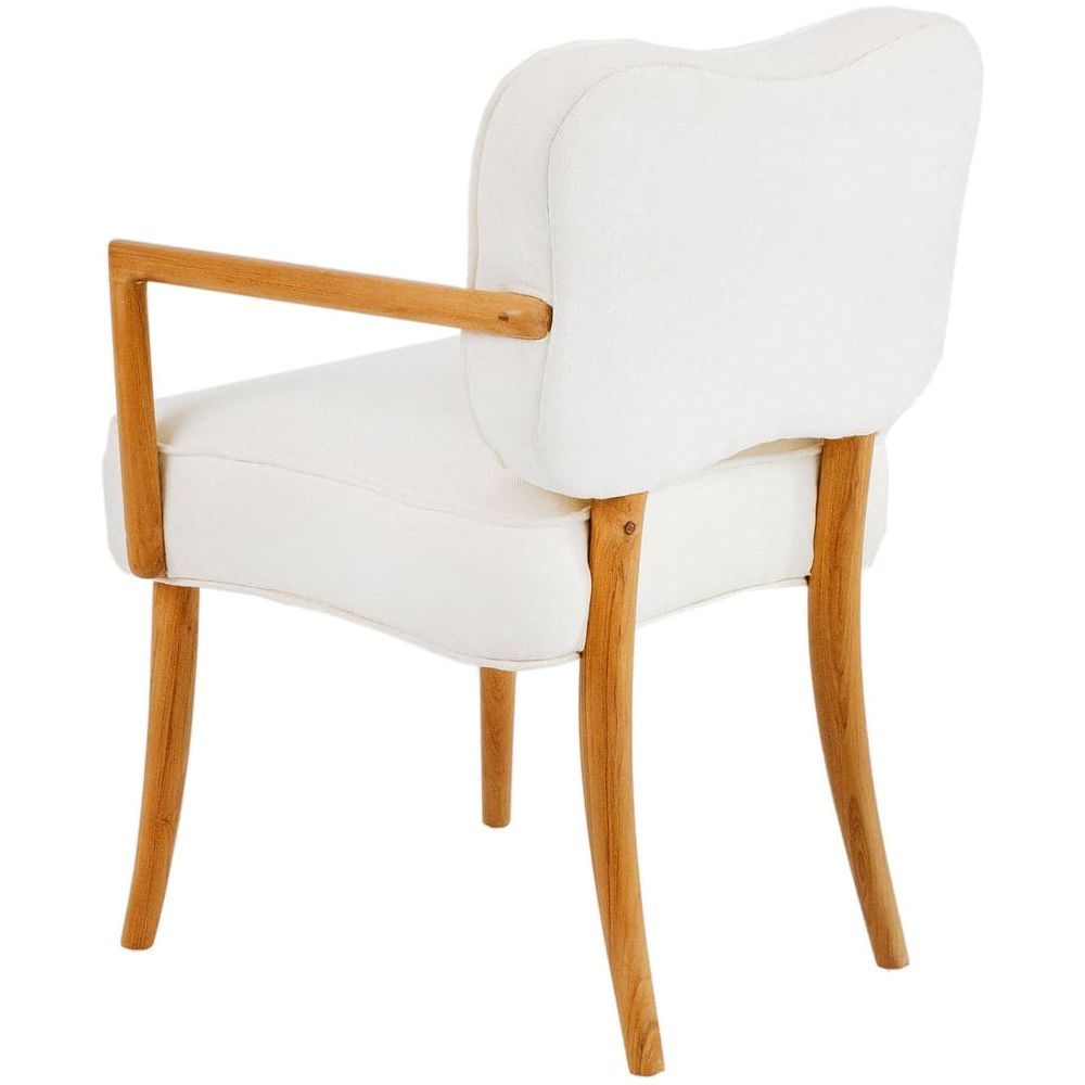 Royere Dining Arm Chair-France & Son-FL1087IVORY-Dining Chairs-8-France and Son