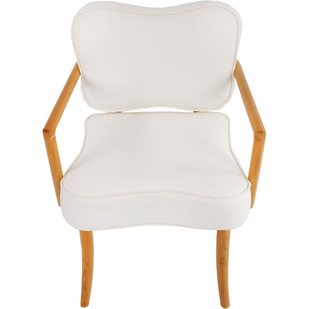 Royere Dining Arm Chair-France & Son-FL1087IVORY-Dining Chairs-6-France and Son