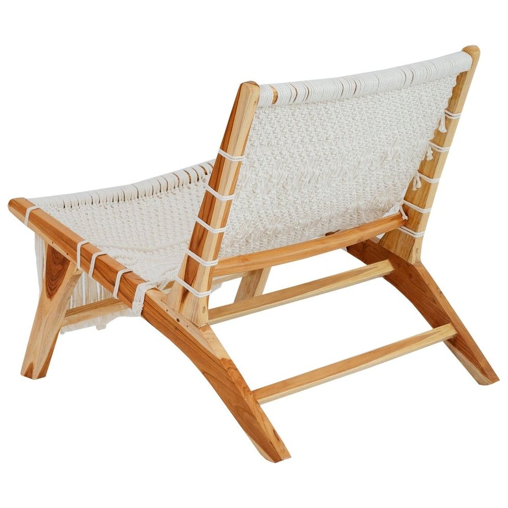 Teak Macrame Lounge Chair-France & Son-FL1093-Lounge Chairs-3-France and Son