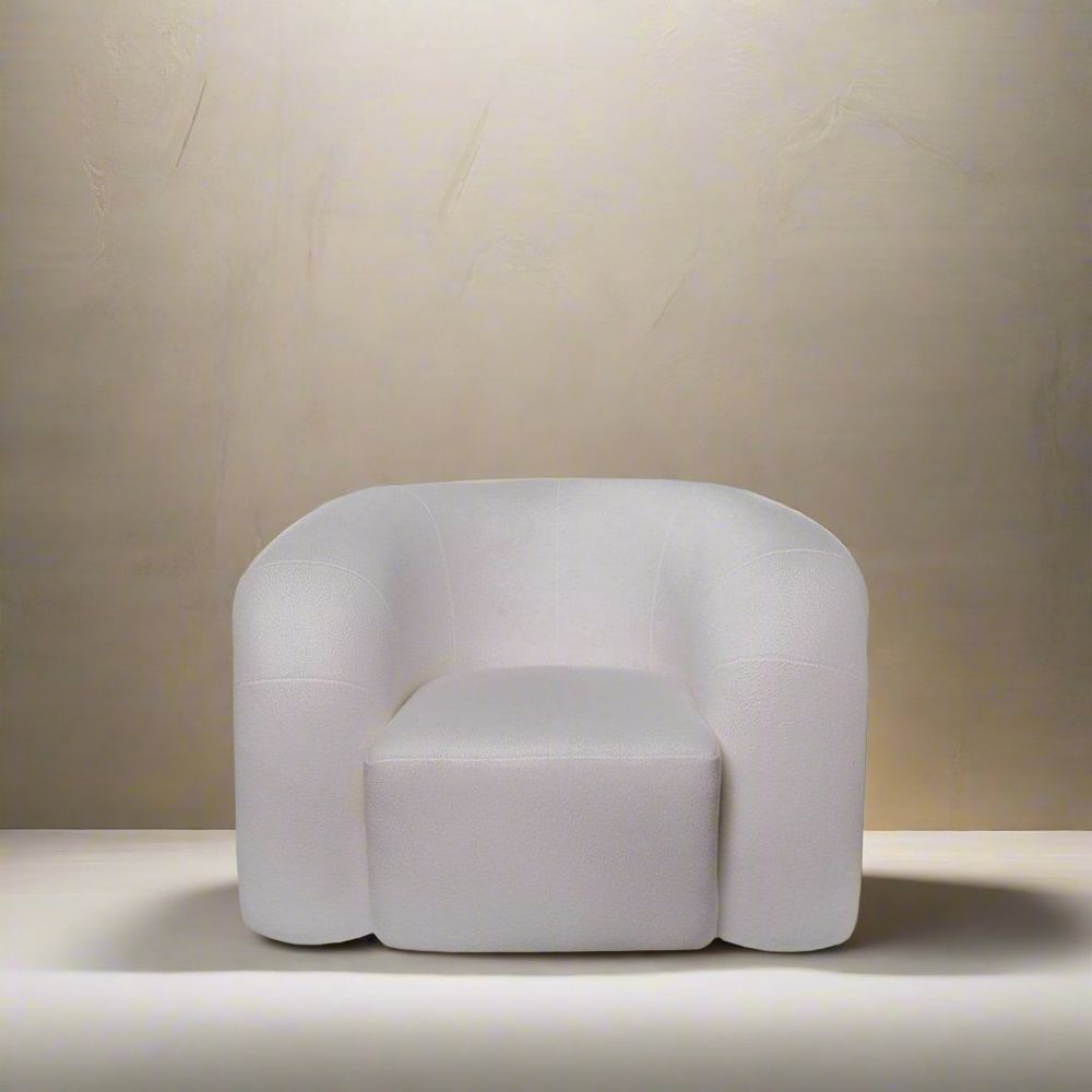 Polar Bear Swivel Chair-France & Son-FL1097IVORY-Lounge Chairs-1-France and Son