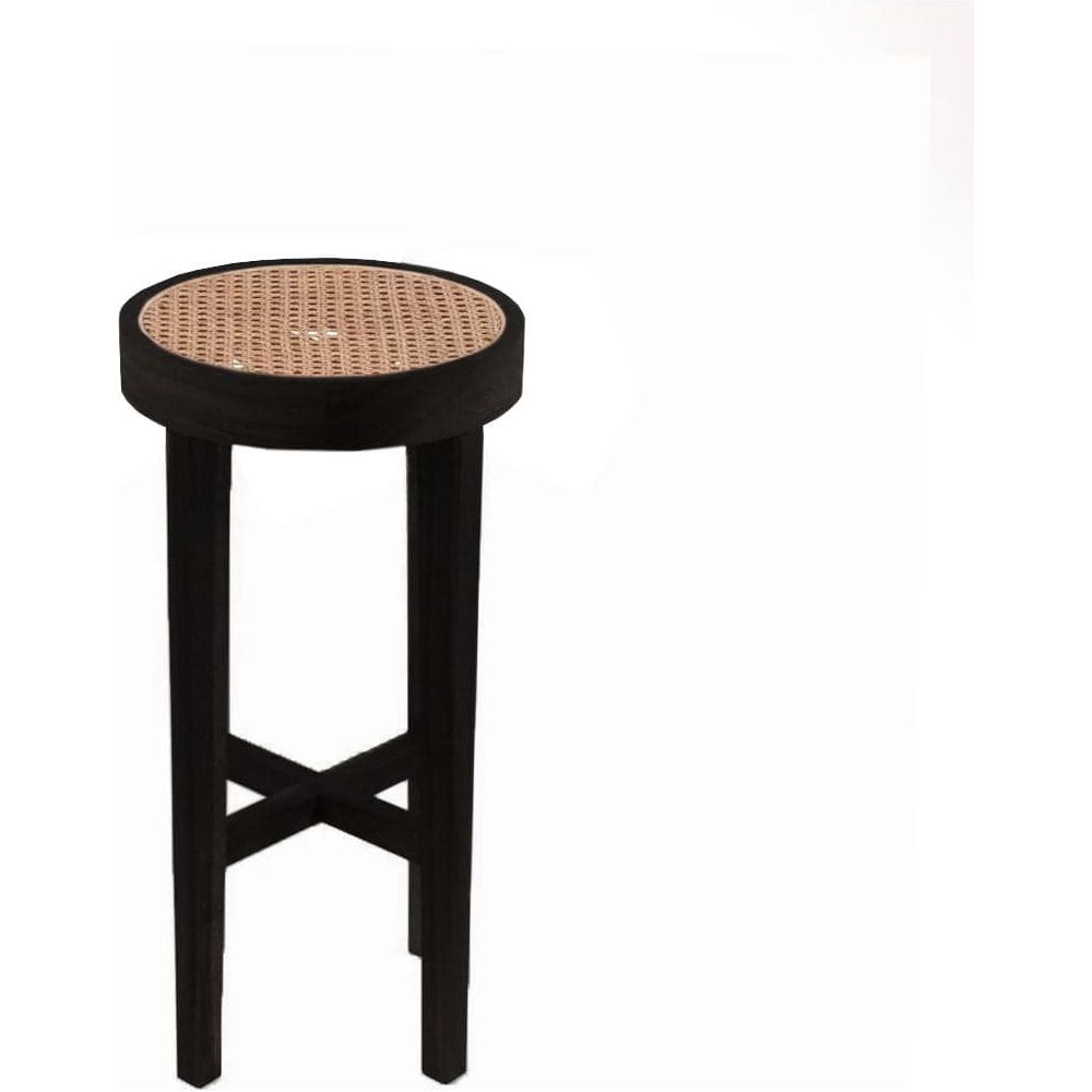 Jeanneret Round Bar Stool-France & Son-FL1111BLK-Bar StoolsBlack-1-France and Son