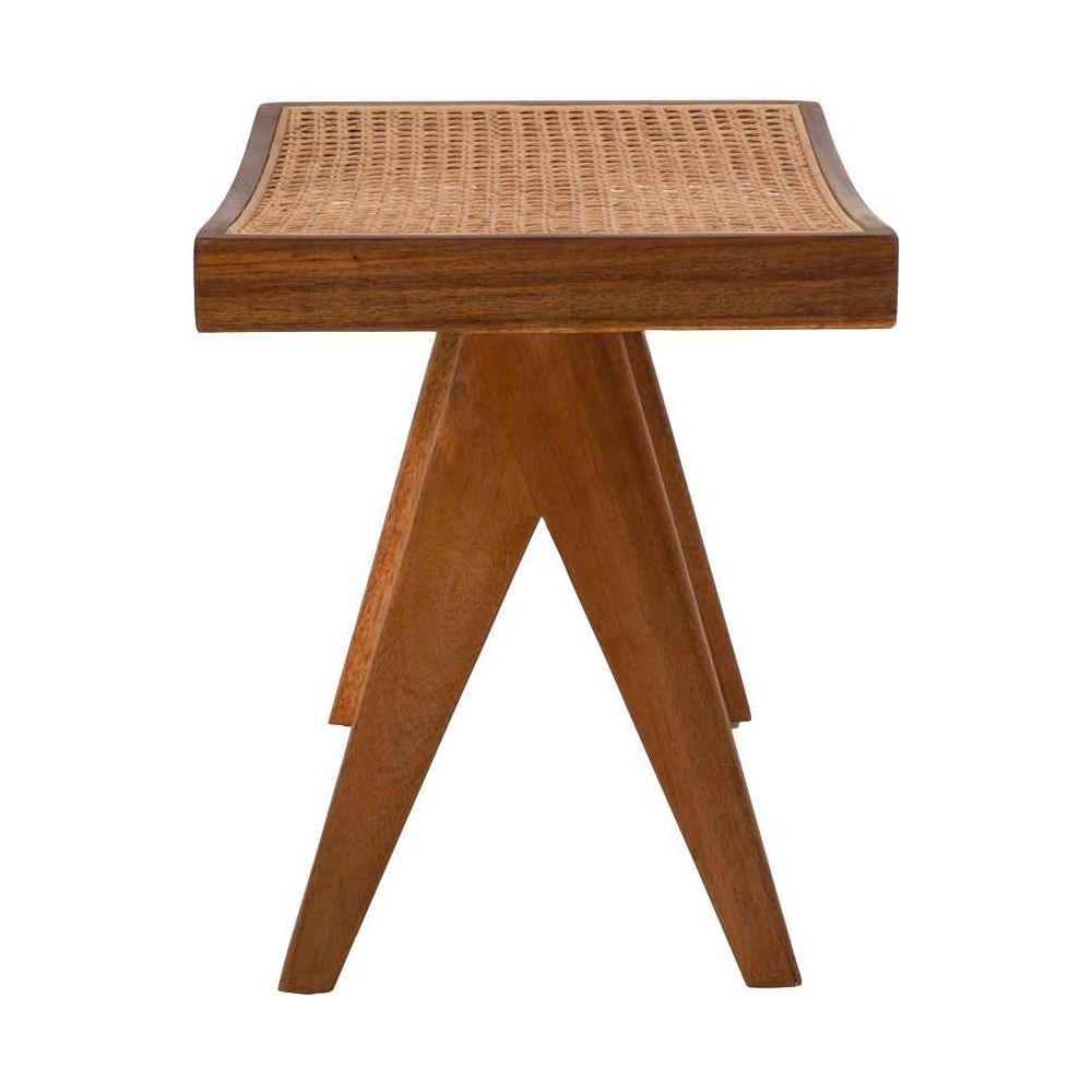 Mid Century Hand Caned Jeanneret Ottoman/Stool-France & Son-FL1112NTRL-Stools & OttomansNatural Ottoman-4-France and Son