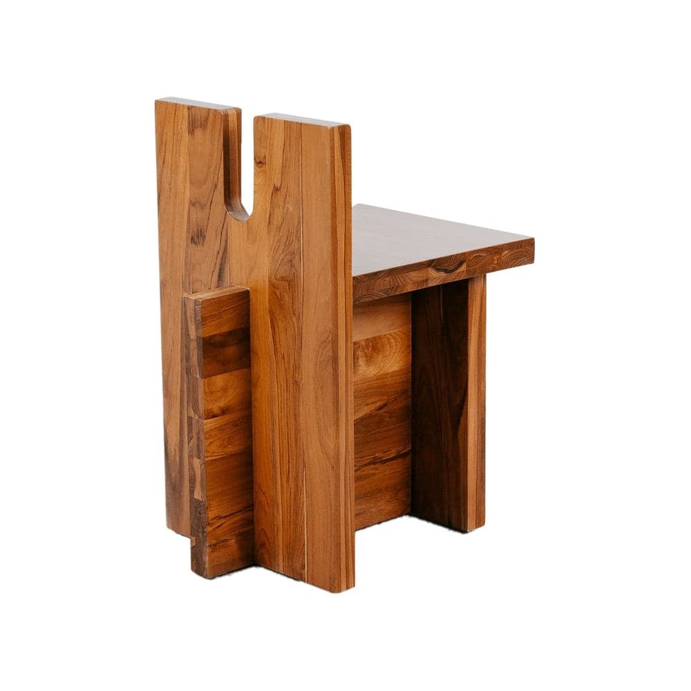 Teak Wood Cowan Dining Chair-France & Son-FL1121NTRL-Stools & OttomansNatural Teak-2-France and Son
