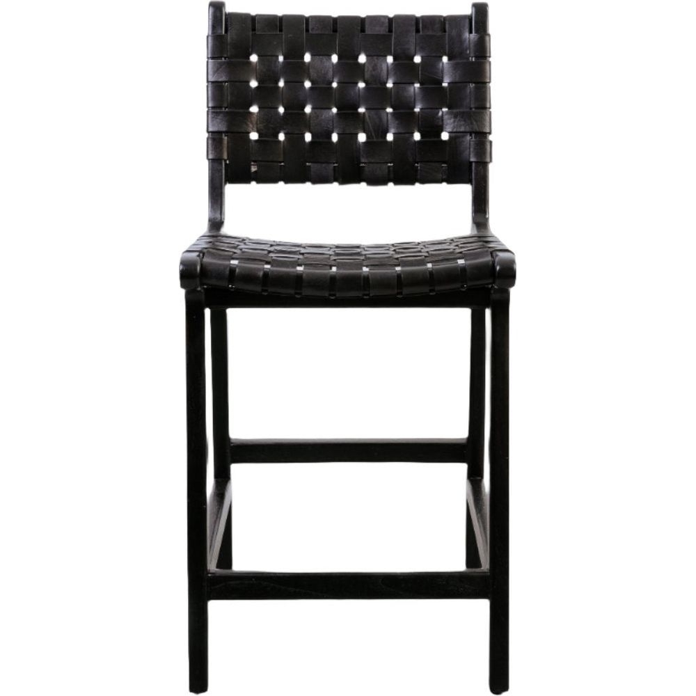 Cahyo Woven Leather Counter Stool
