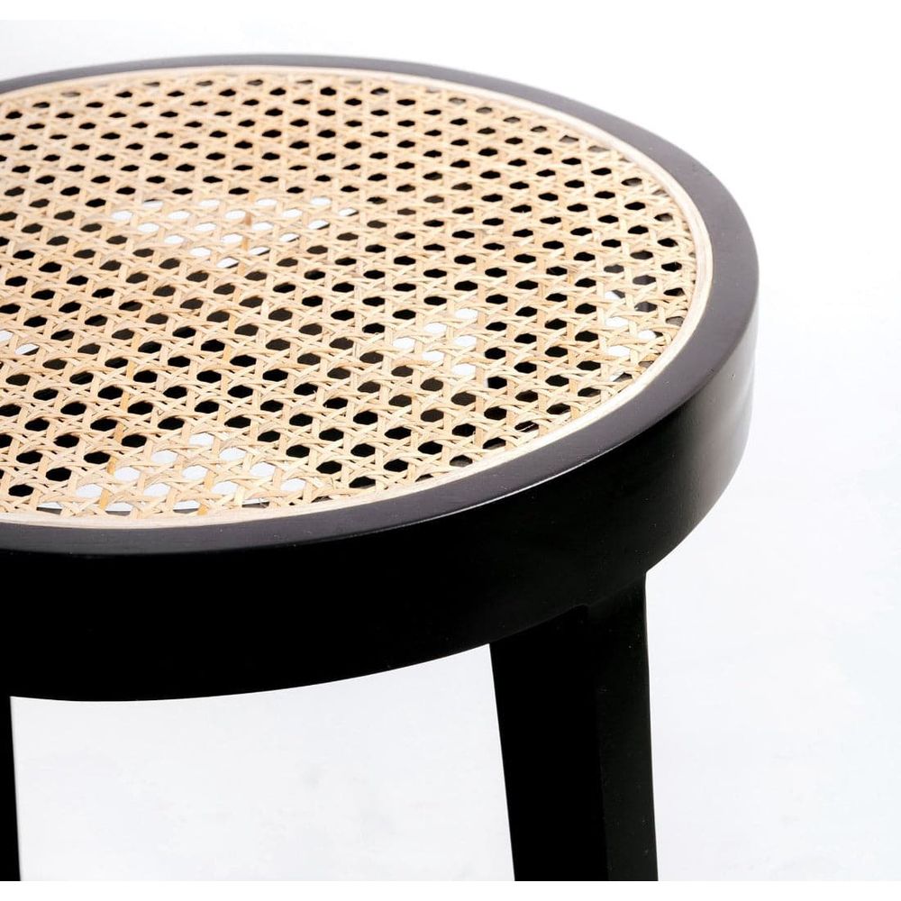 Jeanneret Round Bar Stool with Cane Seat-France & Son-FL1141NTRL-Bar StoolsNatural-6-France and Son