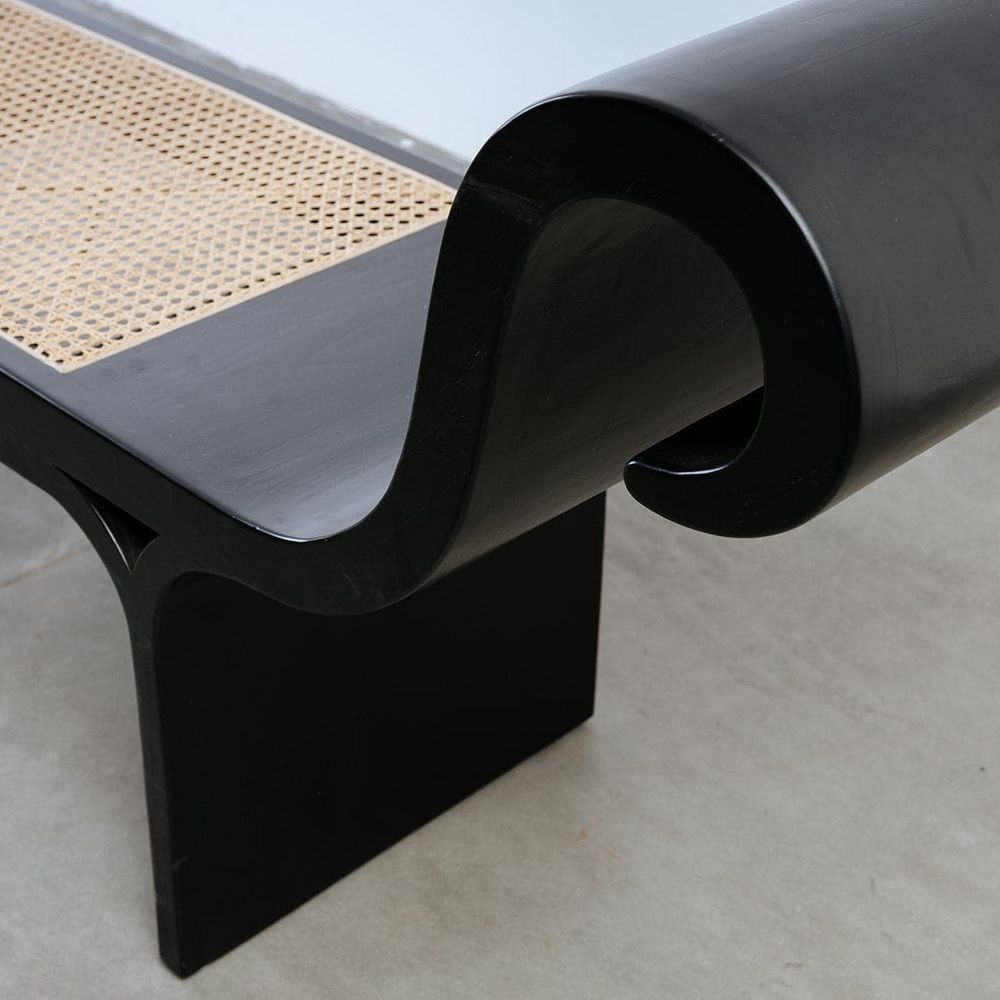 Marquesa Style Bench-France & Son-FL1208BLK-Benches-6-France and Son