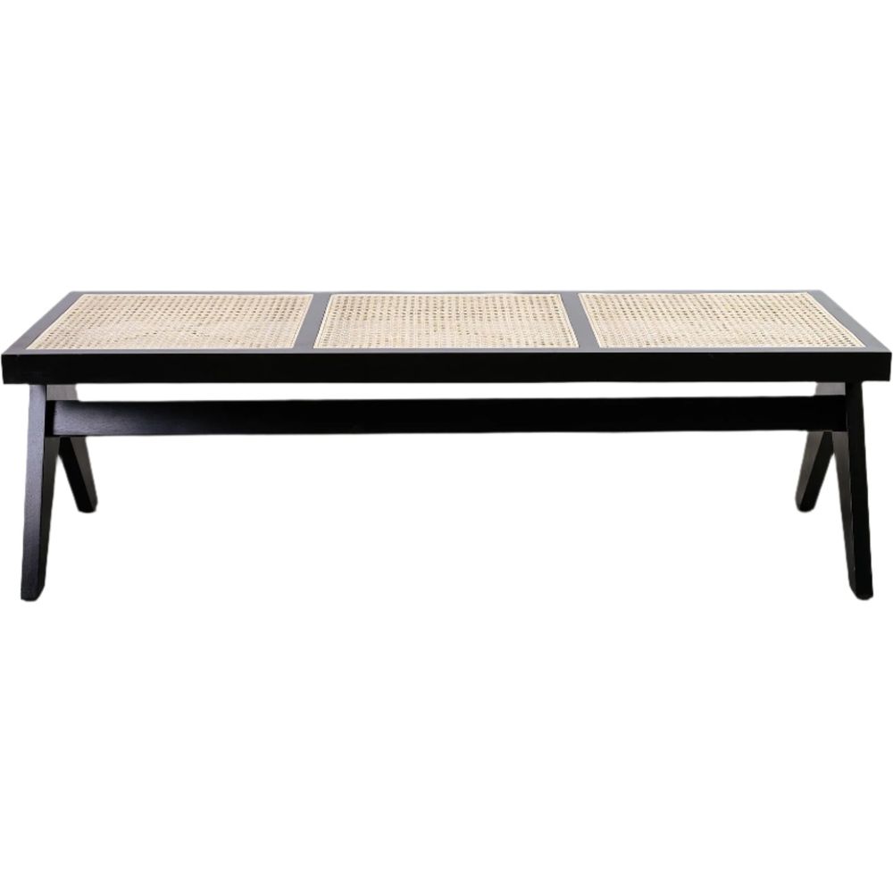 Jeanneret Bench Long with Hand Caned Seat