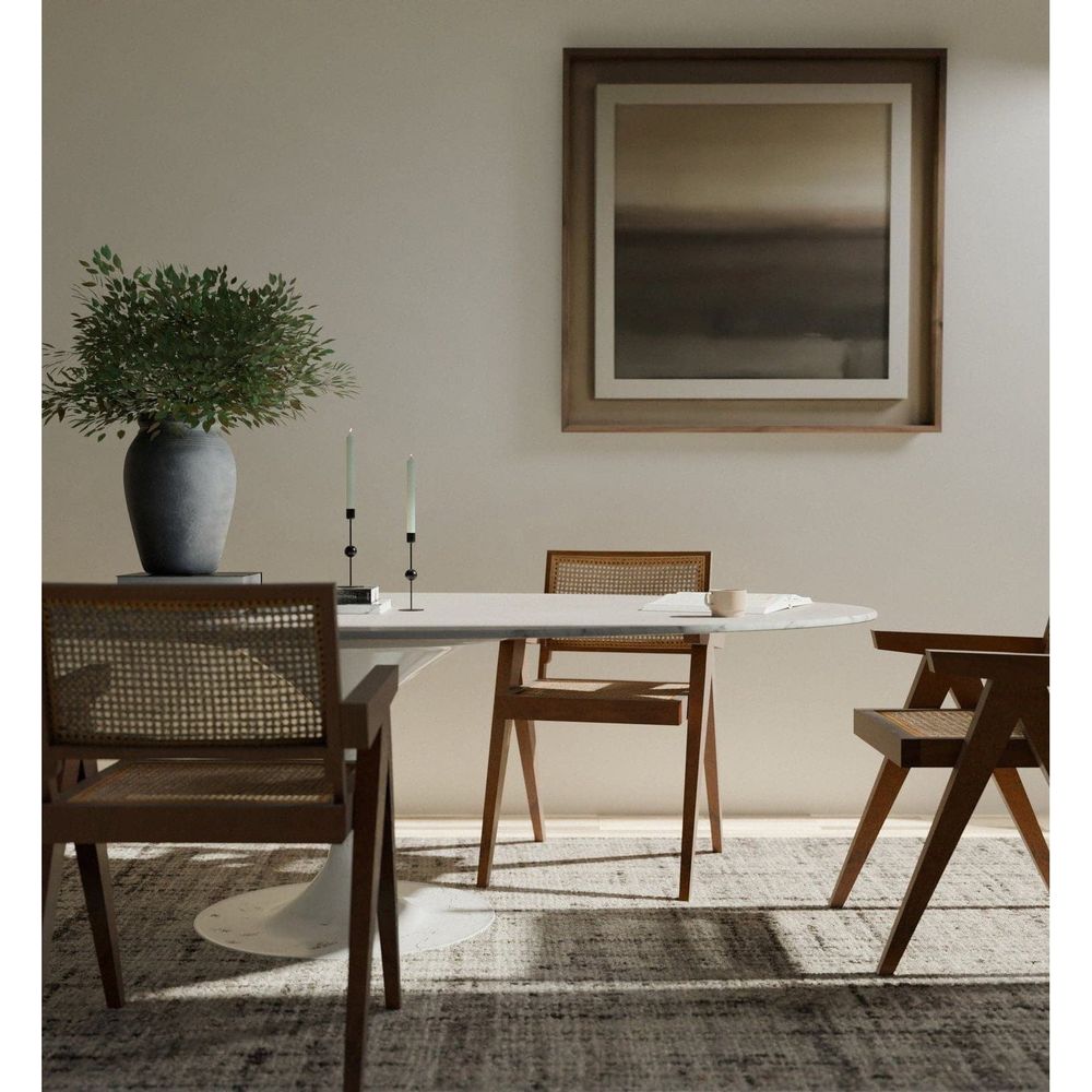 Jeanneret Dining Armchair with Cane Seat and Back-France & Son-FL1316NTRL-Dining Chairs-2-France and Son
