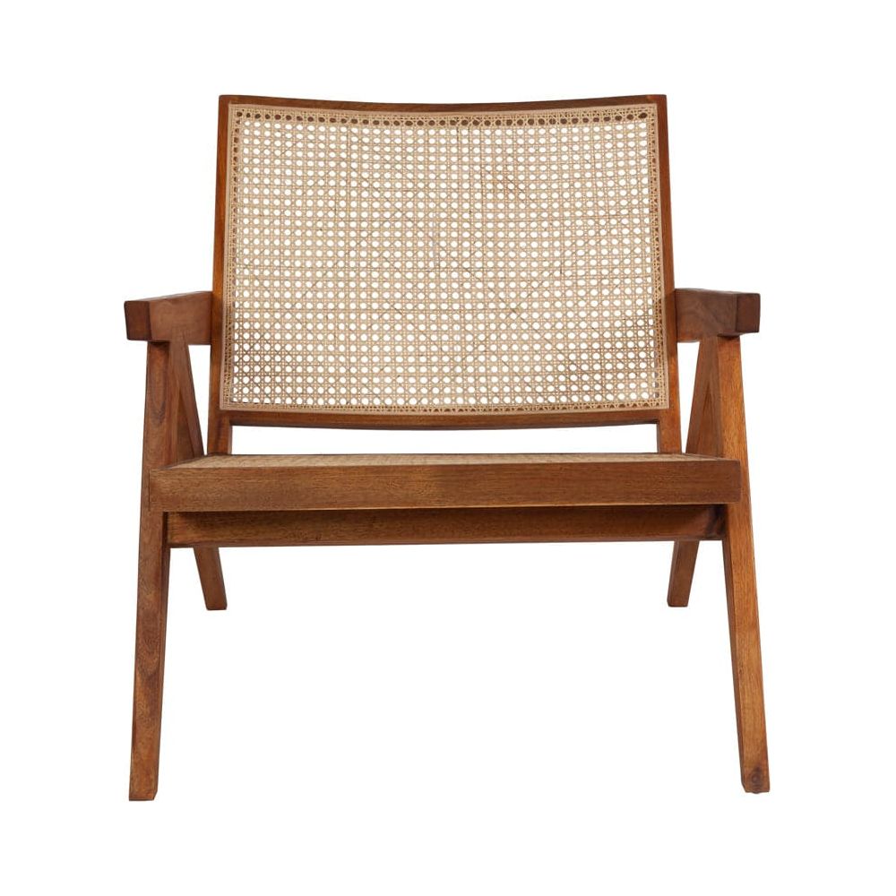 Jeanneret Lounge Chair with Arms - Natural Acacia-France & Son-FL1317NTRL-Lounge ChairsNatural-1-France and Son
