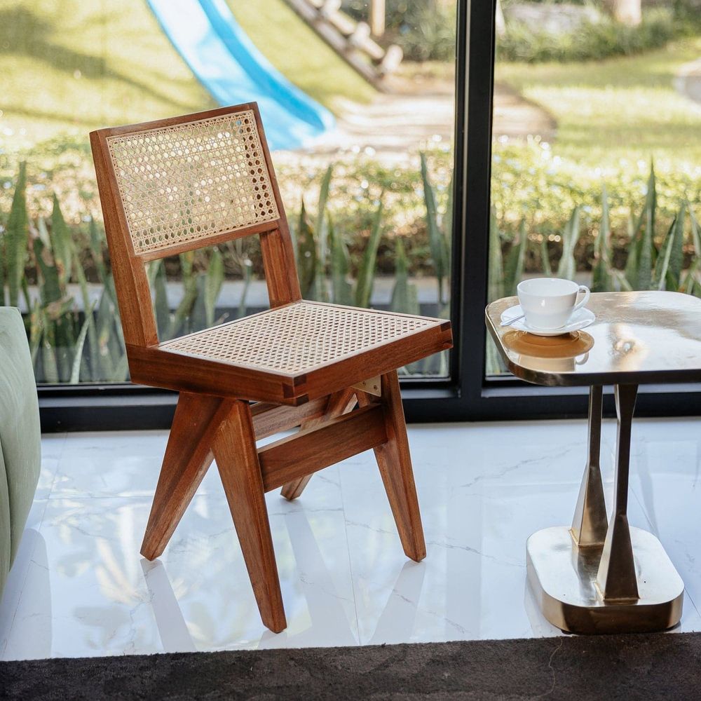 Jeanneret Dining Side Chair-France & Son-FL1318NTRL-Dining ChairsSingle-Natural-6-France and Son