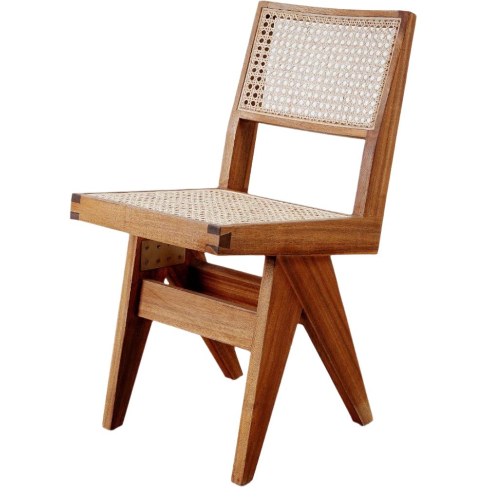 Jeanneret Dining Side Chair-France & Son-FL1318NTRL-Dining ChairsSingle-Natural-1-France and Son