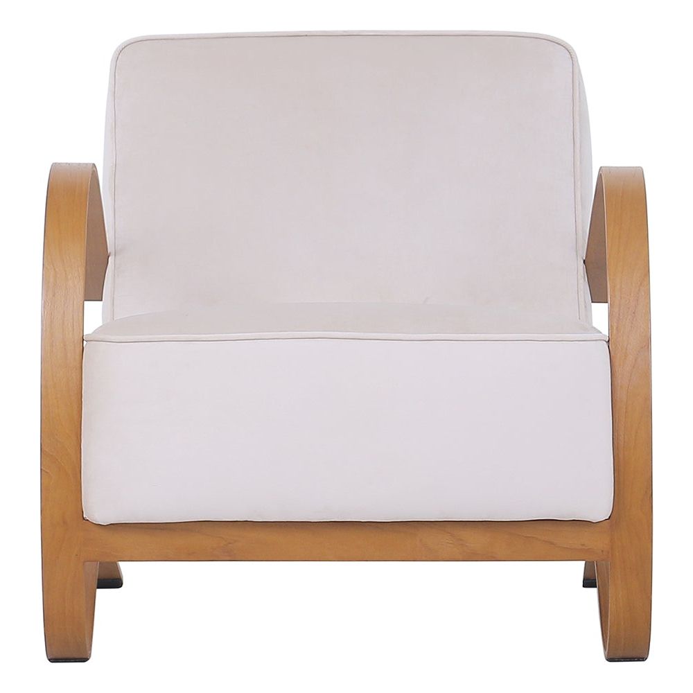 Halabala Lounge Chair - Off White Velvet