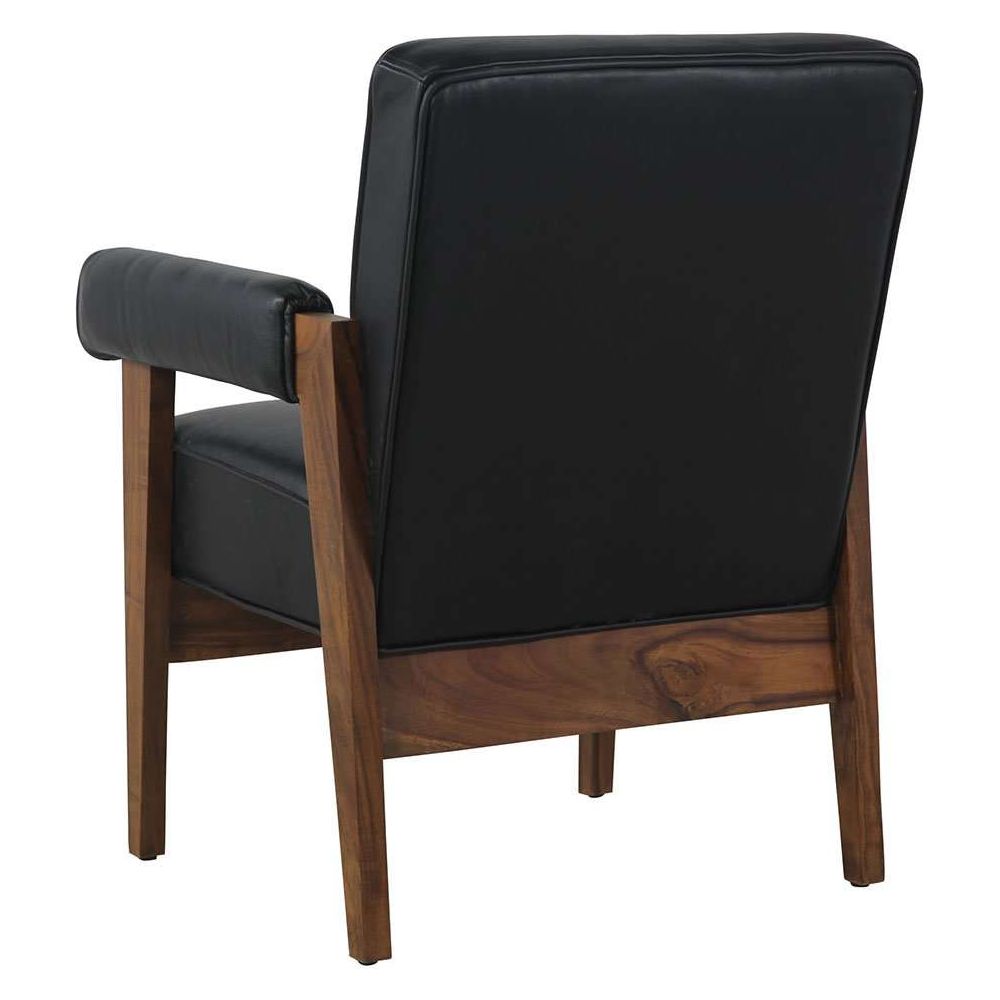 Pierre Jeanneret Advocate Accent Chair in Black Leather-France & Son-FL1323BLK-Lounge ChairsSingle-5-France and Son