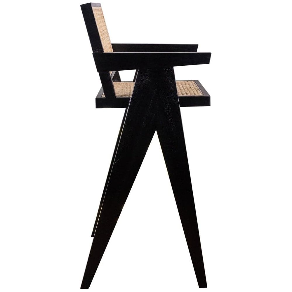 Jeanneret Barstool With Arms Hand Caned Seat and Back-France & Son-FL1325NTRL-Bar StoolsBar Stool - Acacia-11-France and Son