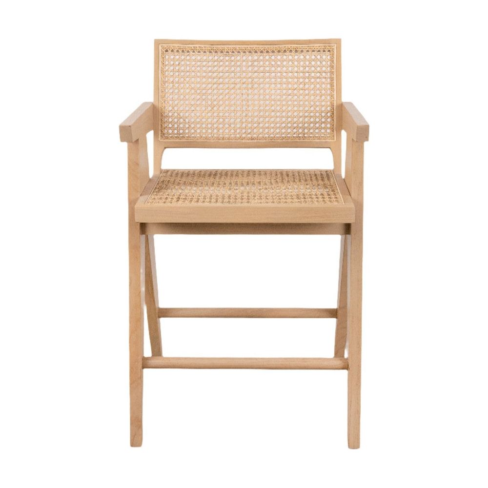 Jeanneret Counter Stool with Cane Seat