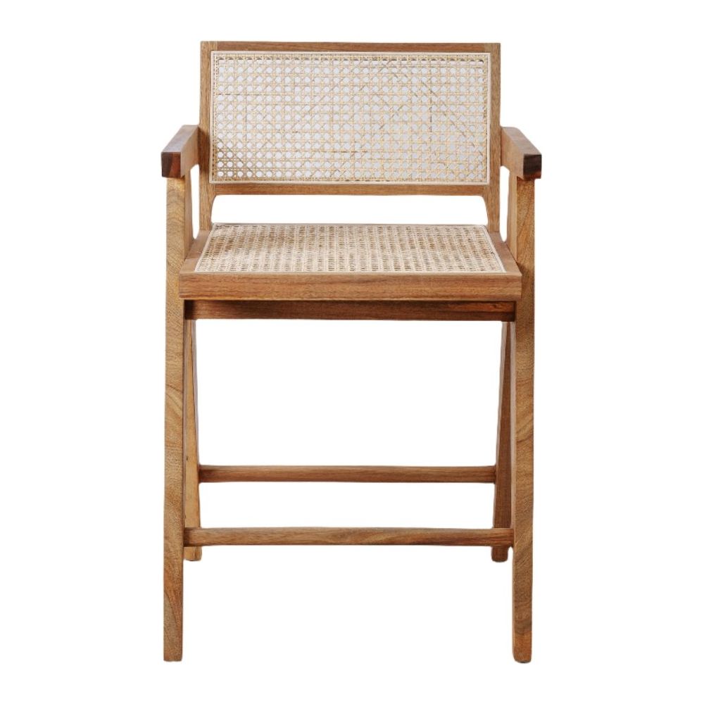 Jeanneret Counter Stool with Cane Seat