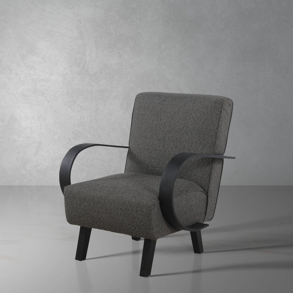 Mid Century Teak Halabala Armchair-France & Son-FL1327GREY-Lounge ChairsGrey-Single-1-France and Son