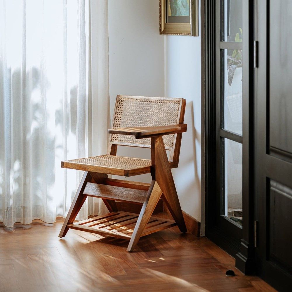 Mid Century Jeanneret School House Chair-France & Son-FL1328NTRL-Task Chairs-2-France and Son