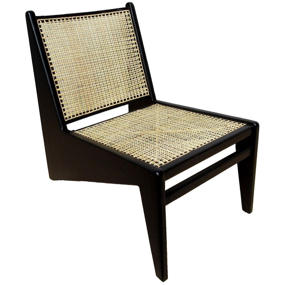 Jeanneret Kangaroo Armless Lounge Chair with Hand Caned Seat