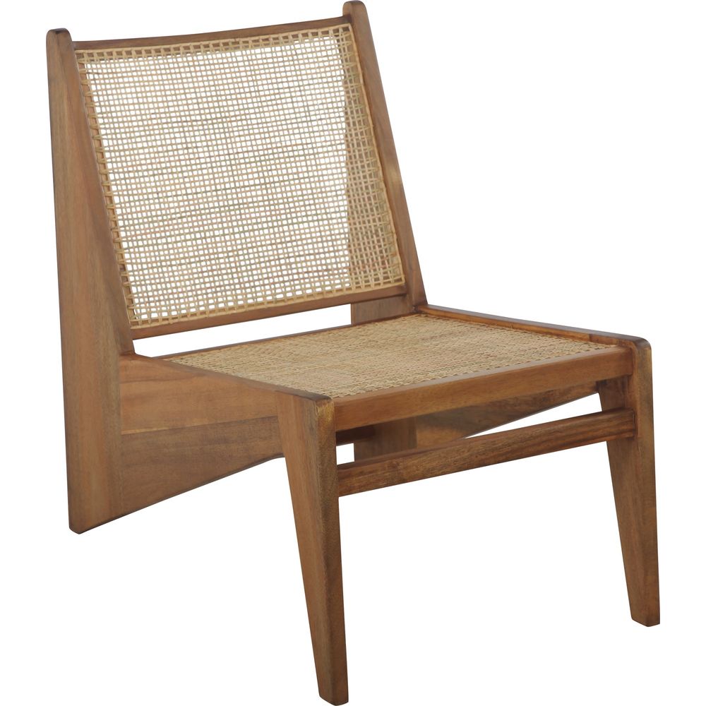 Jeanneret Kangaroo Armless Lounge Chair with Hand Caned Seat