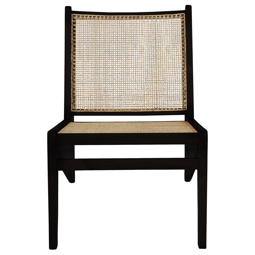 Jeanneret Kangaroo Armless Lounge Chair with Hand Caned Seat