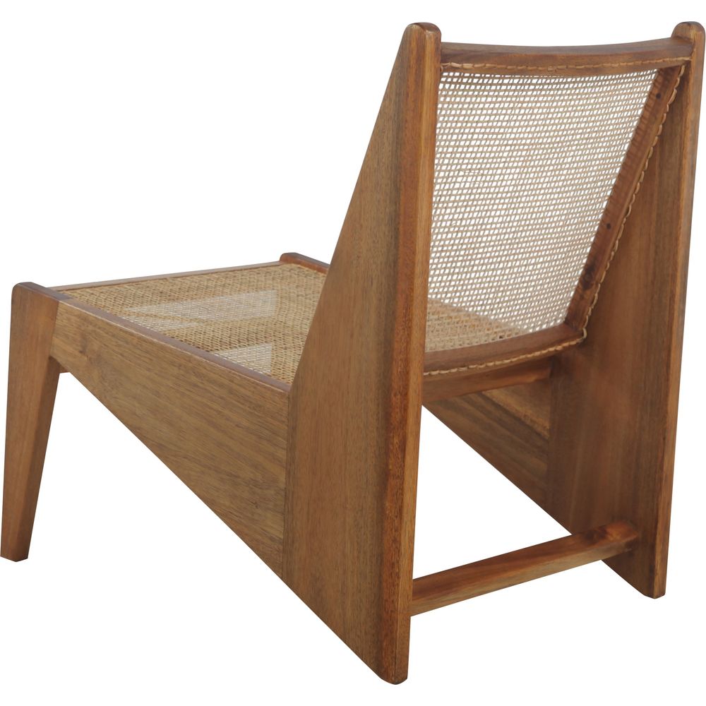 Jeanneret Kangaroo Armless Lounge Chair with Hand Caned Seat