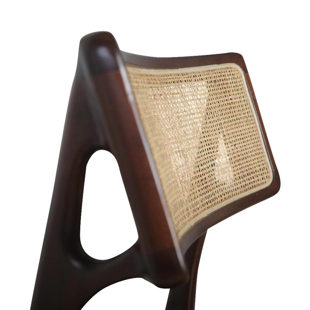 Razzia Cane Dining Chair with Seat Pad-France & Son-FL1331BLK-Dining ChairsBrown Frame-6-France and Son