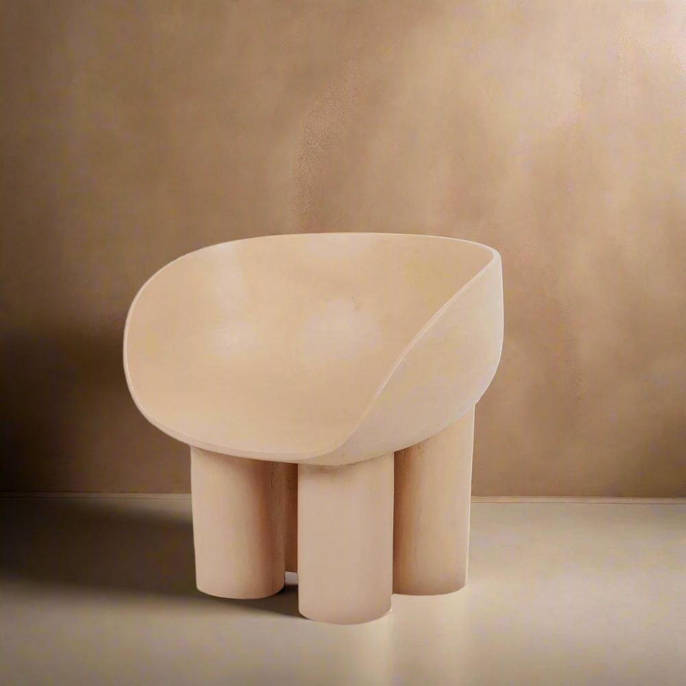 Chunk Teak Chair-France & Son-FL1334IVORY-Lounge ChairsIvory-1-France and Son