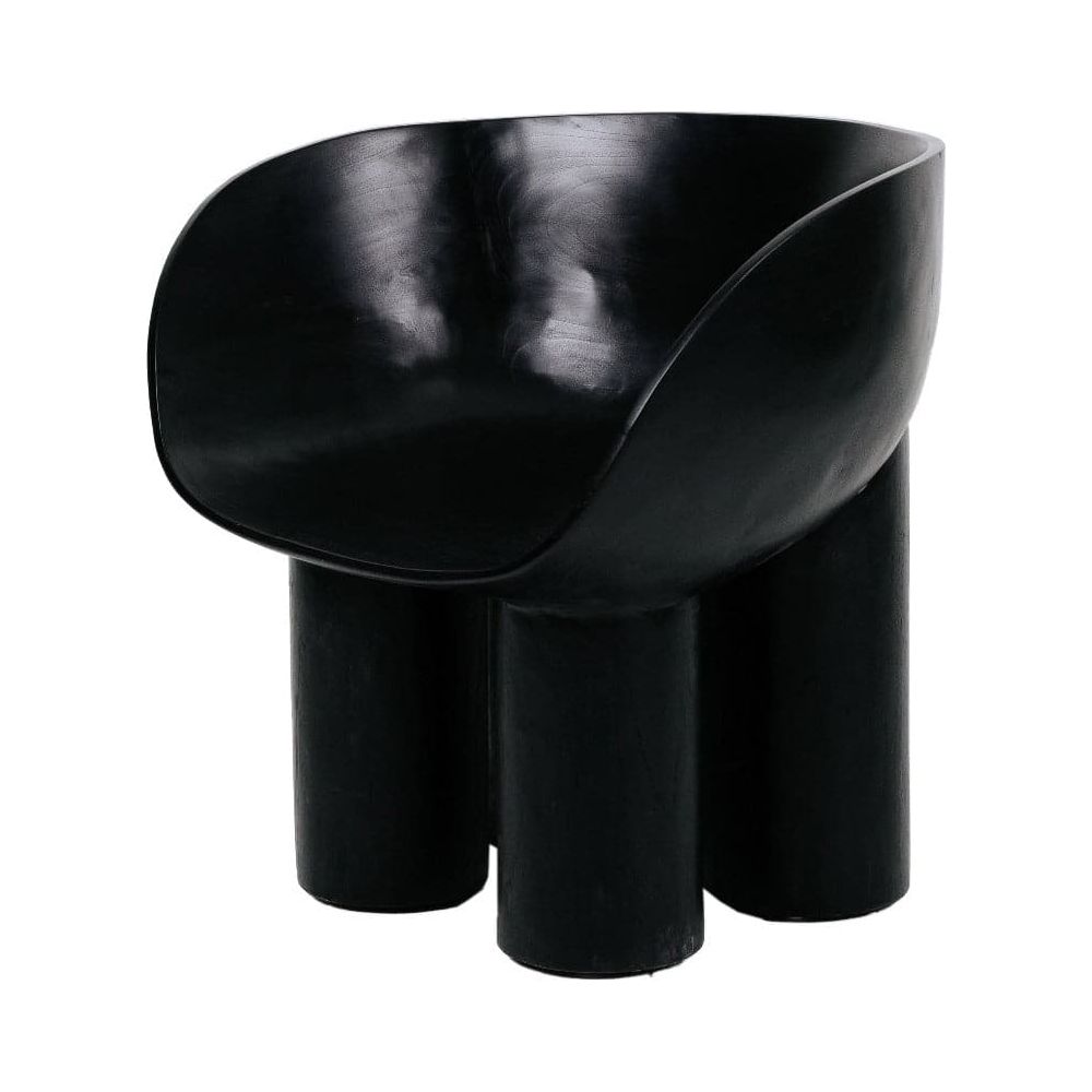 Chunk Teak Chair-France & Son-FL1334MBLK-Lounge ChairsBlack-7-France and Son