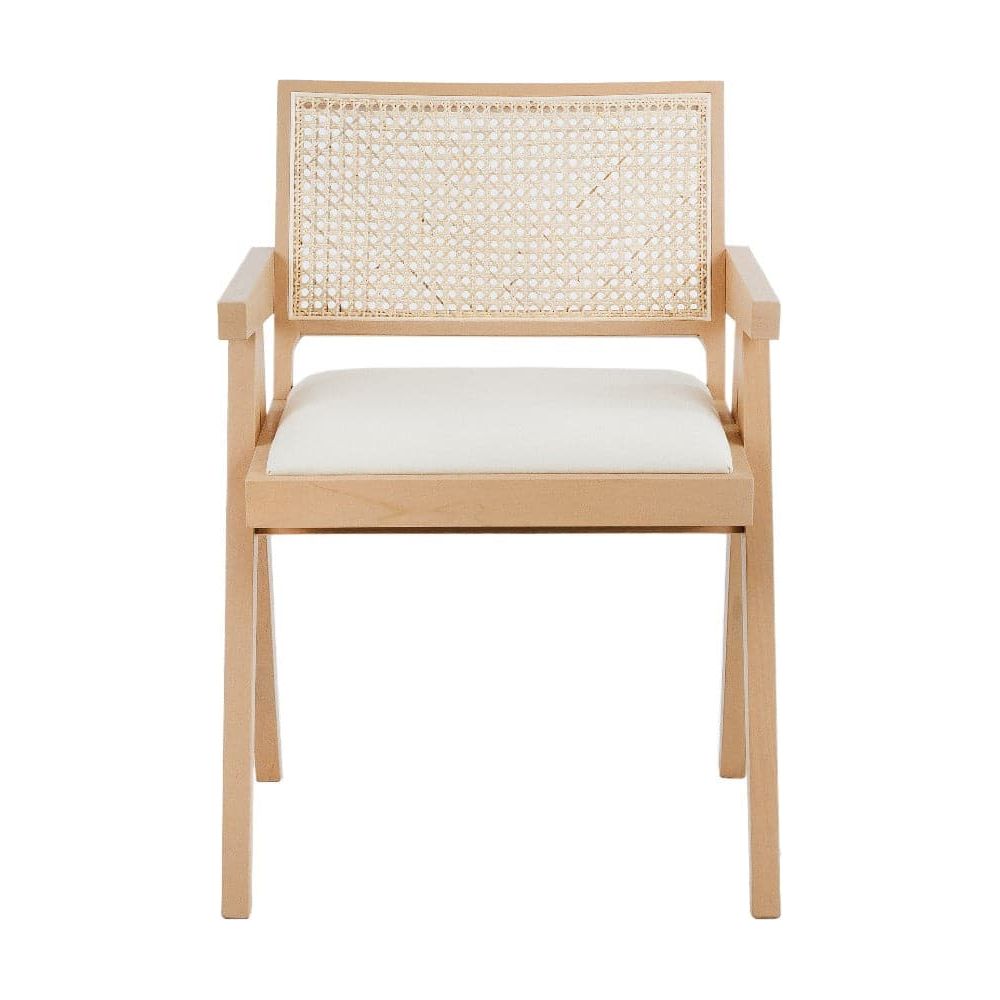 Pierre Jeanneret Dining Armchair with Seat Pad-France & Son-FL1336NTRL-Dining ChairsNatural Teak-Single-1-France and Son