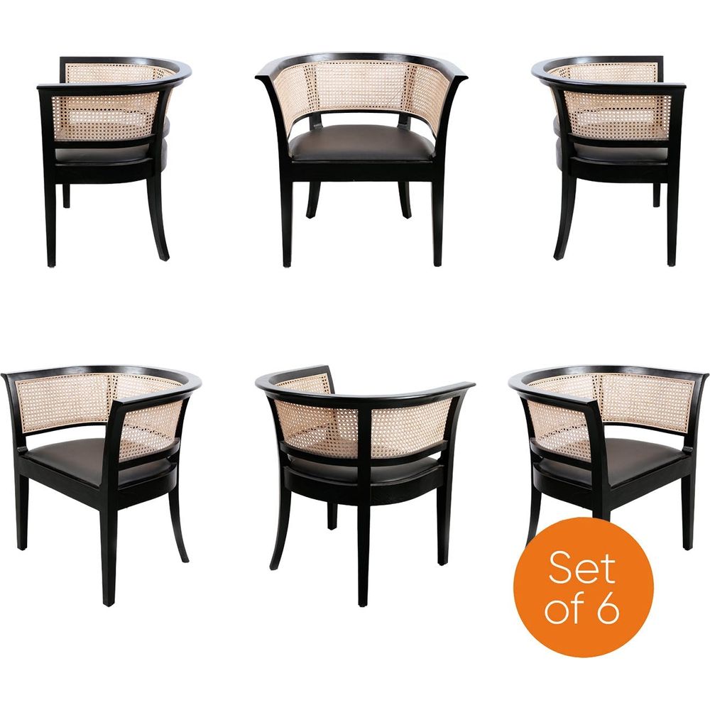 Aimee Cane Dining Armchair - Set of 6